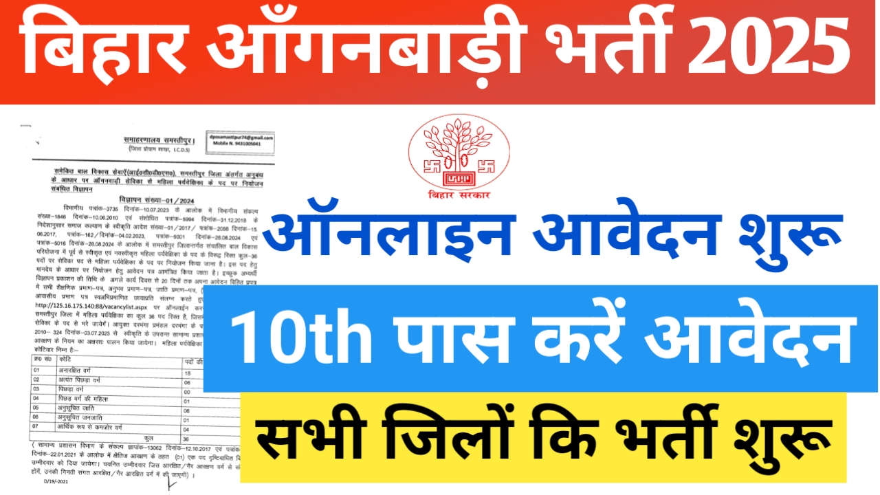 Bihar Anganwadi Lady Supervisior Vacancy 2025