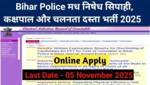 Bihar Police Prohibition Constable Vacancy 2025