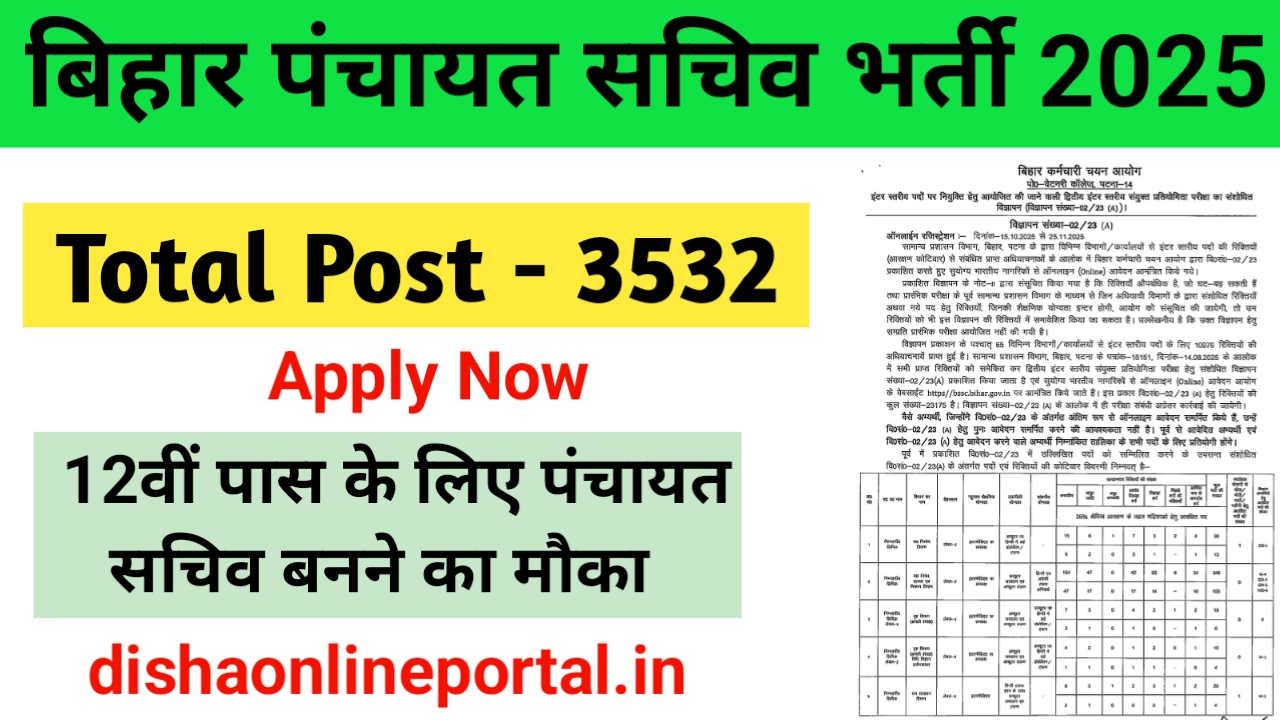 Bihar Panchayat Sachiv Vacancy 2025